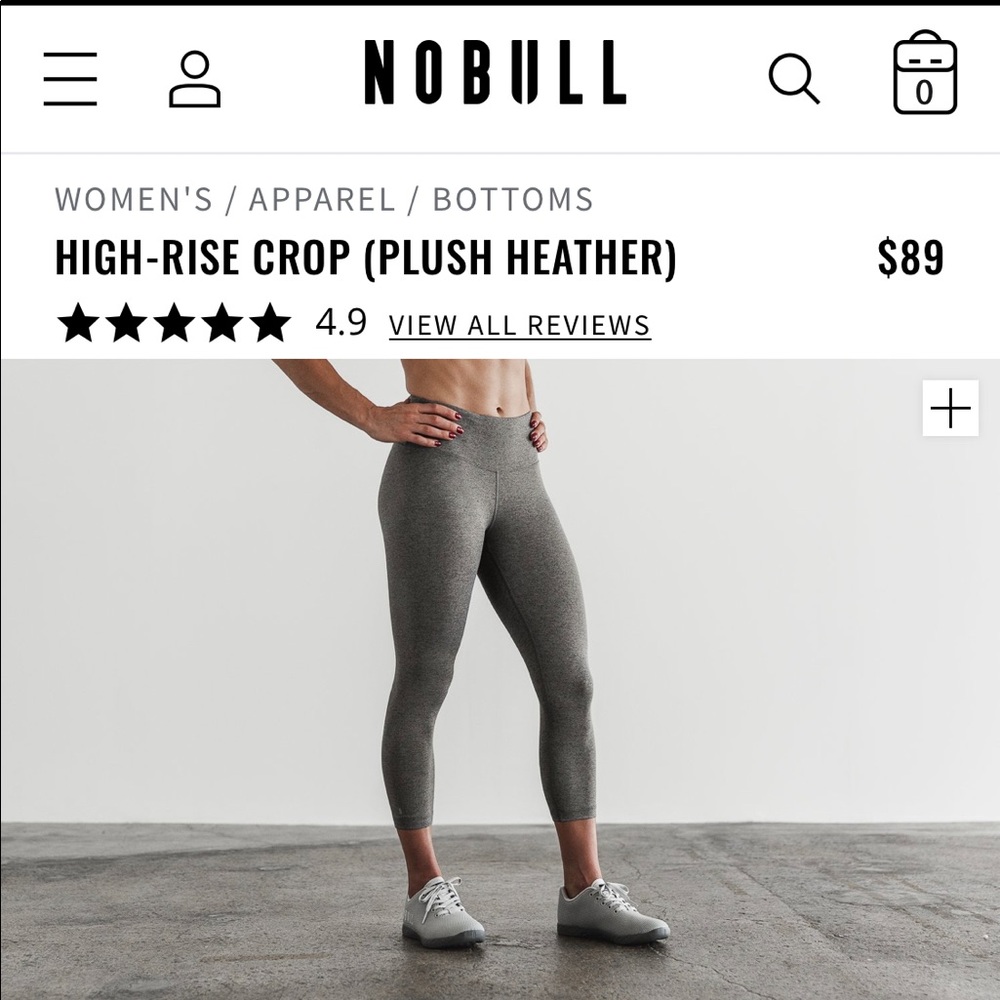 Nobull  Plush Heather Grey high-rise crop